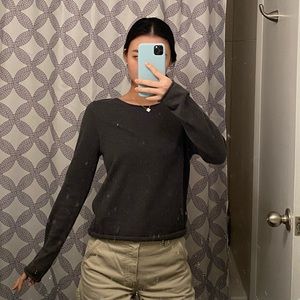 Stella cotton sweater in dark gray